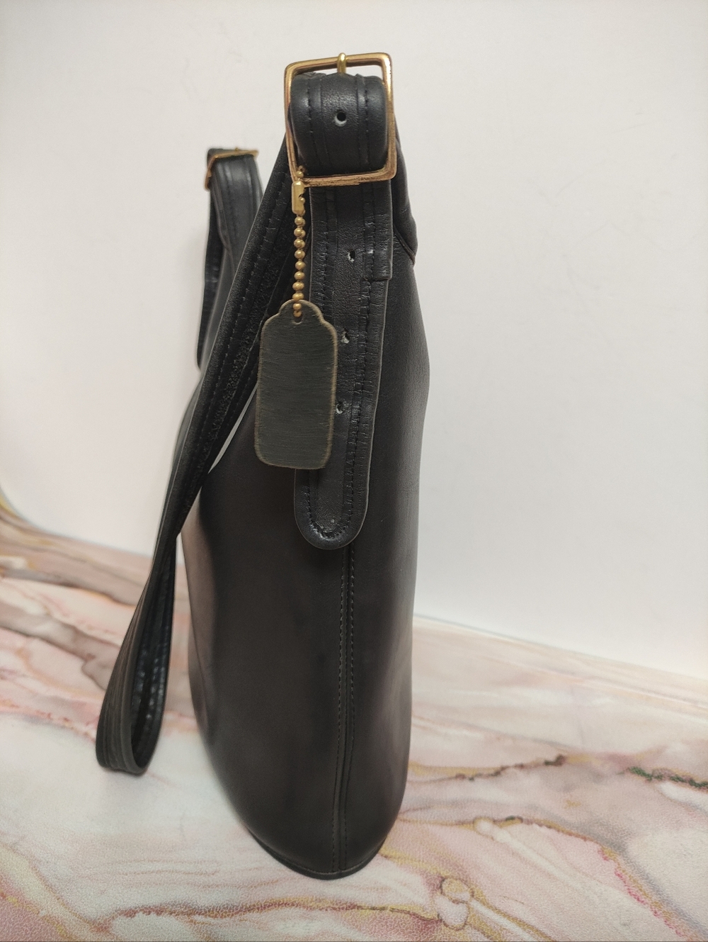 Vintage Coach 9730 Shoulder Sac Black Made in USA - Picture 3 of 13